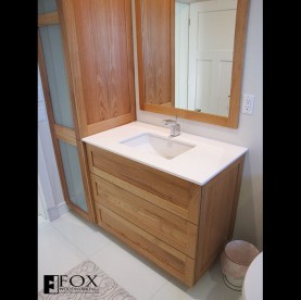 A Chestnut Vanity, Linen Closet, and Mirror