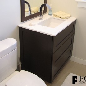 A painted, two drawer vanity.