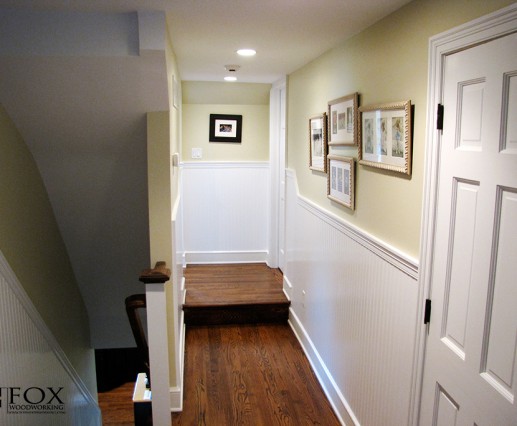 The painted beadboard wainscot in this hallway transformed the look and feel of this Main Line home.