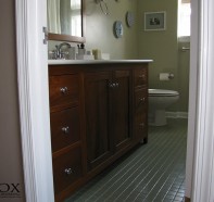 Another view of the Shaker-style, walnut vanity.